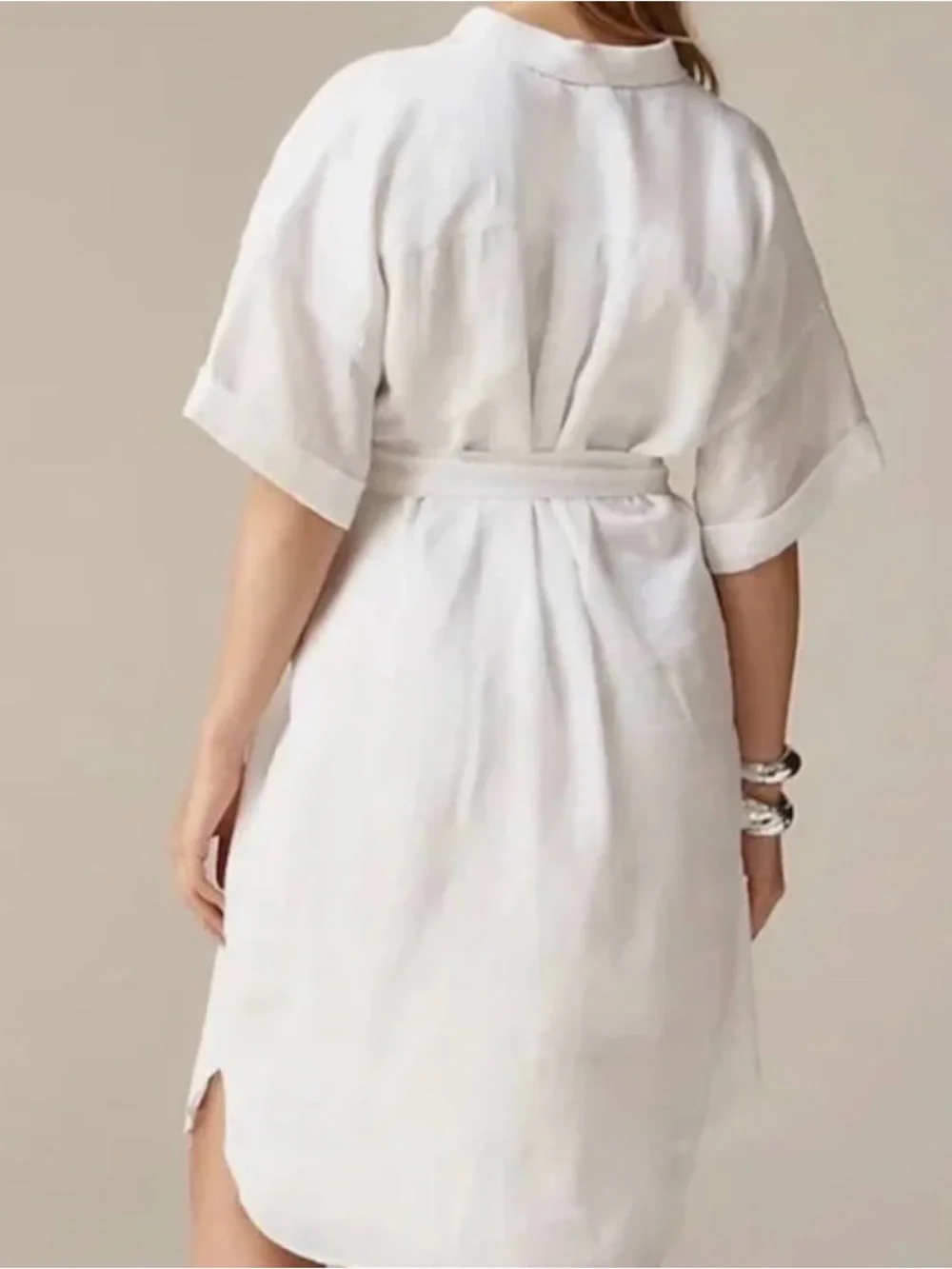 NWT JCrew White Linen Capitaine Shirtdress